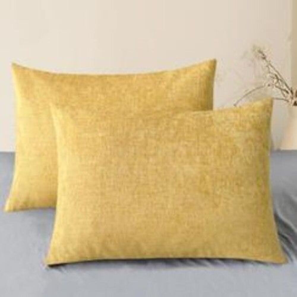CaliTime Throw Pillow Covers Decorative 20 X 26 Inches Pack of 2 Cozy Chenille